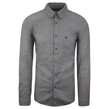 Lacoste Slim Fit Mens Camisa negra/blanca