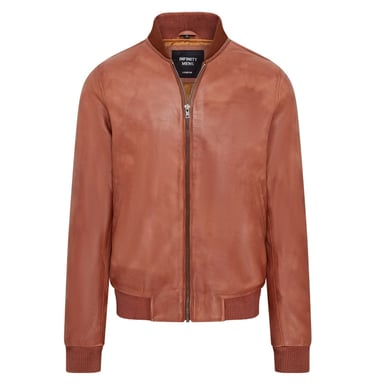 Chaqueta bomber universitaria MA-1 de cuero suave para hombre