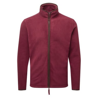 Premier Mens Artisan Fleece Jacket (Burgundy/Brown)