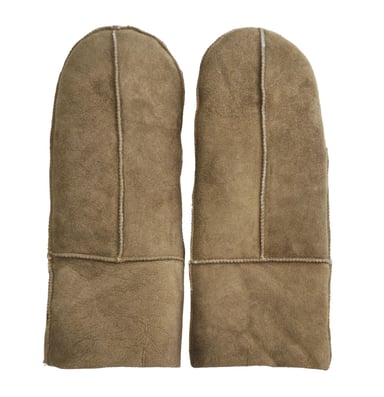 Guantes cálidos de piel de oveja auténtica color canela para mujer