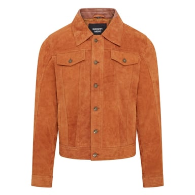 Chaqueta vaquera de cuero estilo camionero de cabra estilo western para hombre - Yangon