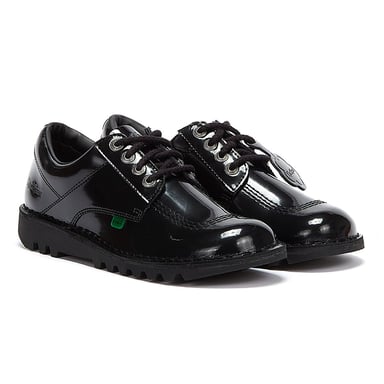 Womens Kickers Kick Lo Patent Shoes - (Black)