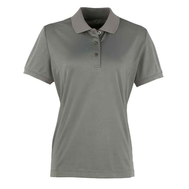Premier Womens/Ladies Coolchecker Pique Polo Shirt (Dark Grey)