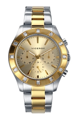 VICEROY Reloj cronógrafo de acero inoxidable de dos tonos