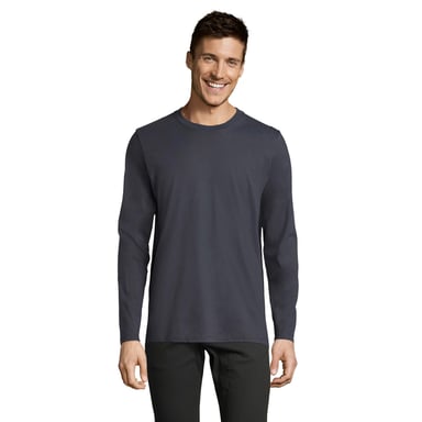 SOLS Mens Imperial Cotton Long-Sleeved T-Shirt (Mouse Grey Solid)