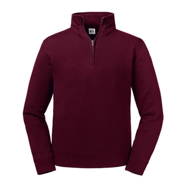 Russell Mens Authentic Quarter Zip Sweatshirt (Burgundy)