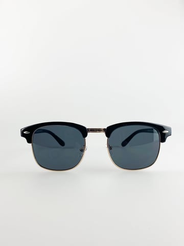 Black Clubmaster Sunglasses with Black Lenses