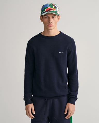 GANT Mens Cotton Pique Crew Neck Jumper