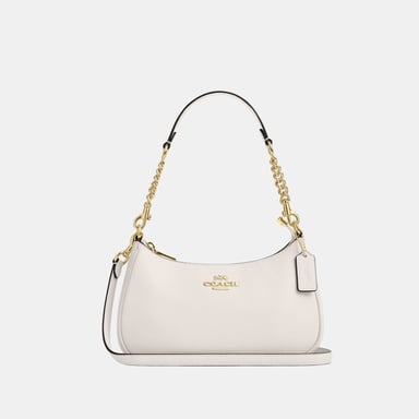 Teri Shoulder Bag in Refined Pebbled Leather with Chain Strap