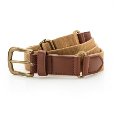 Asquith & Fox Mens Faux Leather And Canvas Belt (Camel)