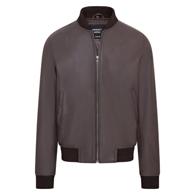 Chaqueta bomber universitaria MA-1 de cuero suave para hombre
