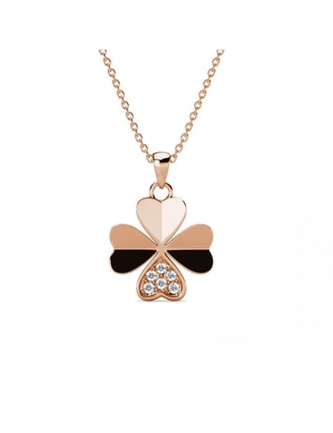 Colgantes de pétalos de trébol - Oro rosa y cristal