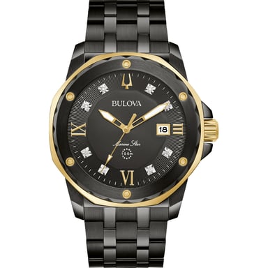 Bulova Marine Star Men's Black Watch 98D176