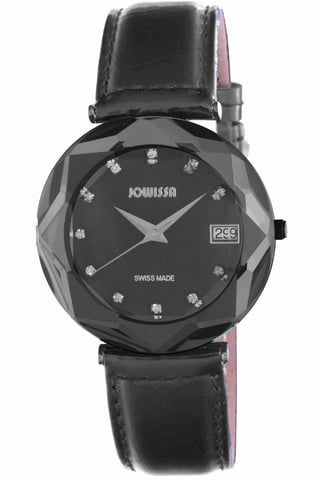 Jowissa: reloj negro de cristal para mujer