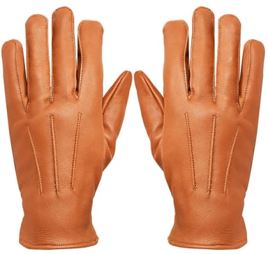 Guantes térmicos de cuero color canela para hombre