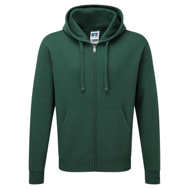 Russell Mens Authentic Full Zip Hooded Sweatshirt / Hoodie (Bottle Green)