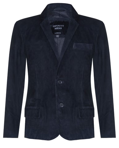 Chaqueta Blazer de Ante Abrigo de Cuero Italiano Suave