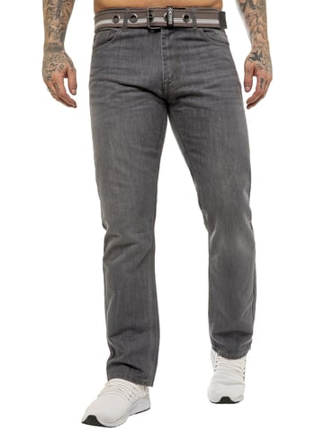 Enzo | Vaqueros de corte recto para hombre -Gris