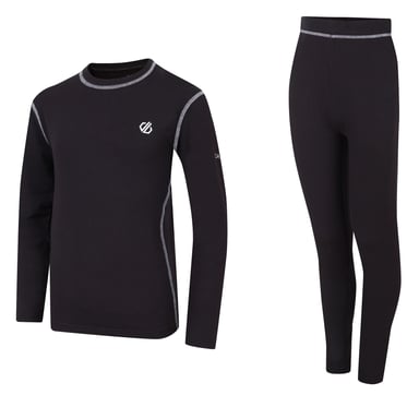 Dare 2B Childrens/Kids Pow II Plain Base Layer Set (Black)