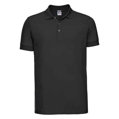 Russell Mens Pique Stretch Polo Shirt (Black)