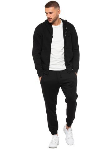 Enzo | Hombre Zip Hoodie Tracksuit Set - Negro
