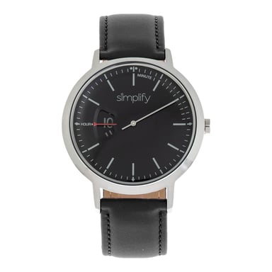 Simplifique el reloj con correa de cuero 6500