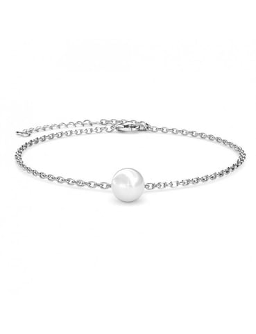 Pulsera de Perlas de Cristal - Plata y Cristal