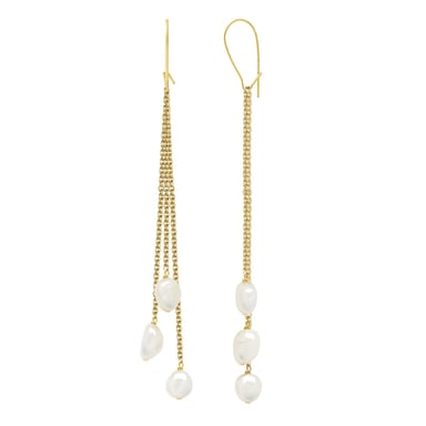 Earrings Real Cultured Freshwater Pearls Baroque 6-7 mm