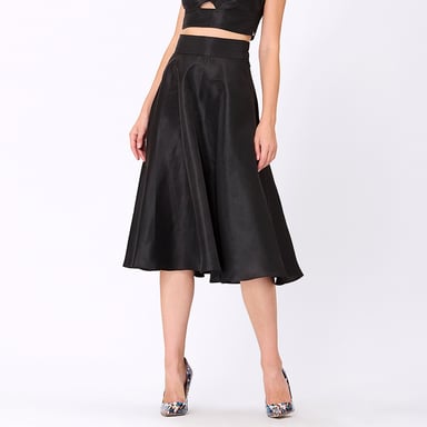 Flared Taffeta Skirt