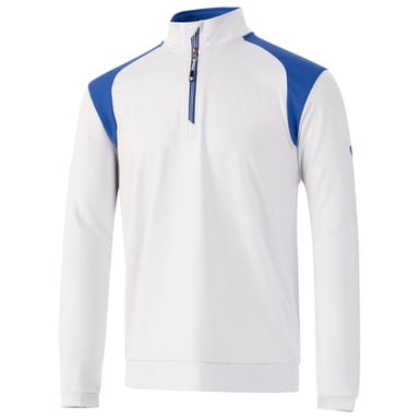 Island Green Mens Colour Block Panelled Golf Top Layer (Silver Grey/Royal Blue)