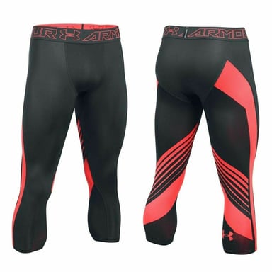 Under Armour HeatGear Supervent 2.0 Naranja negra Hombre 3/4 Leggings 1289581 016