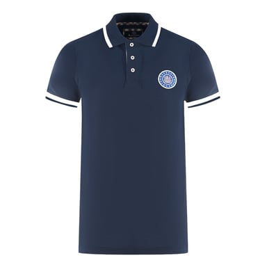 Polo azul marino con insignia bordada de Aquascutum London