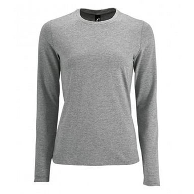 SOLS Womens/Ladies Imperial Long Sleeve T-Shirt (Grey Marl)