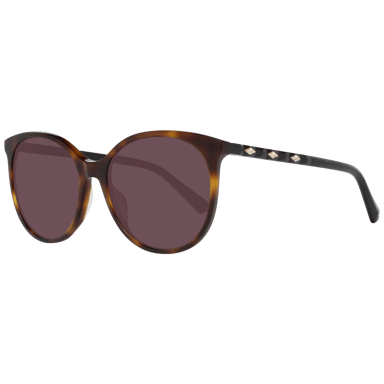 Gafas de sol redondas Swarovski de mujer en degradado marrón havana oscuro