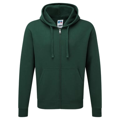 Russell Mens Authentic Full Zip Hooded Sweatshirt / Hoodie (Bottle Green)