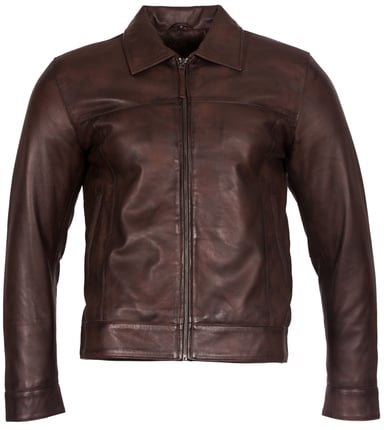 Chaqueta de motociclista de piel de napa retro