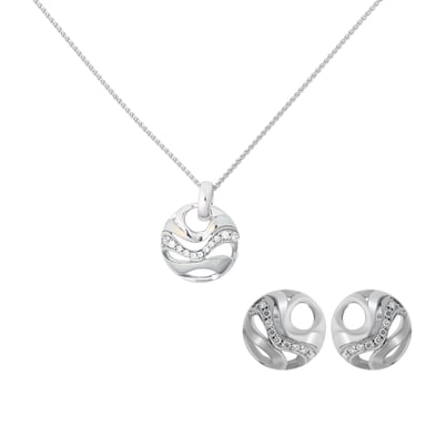 Orphelia 'Elvina' Women's 925 Sterling Silver Set: Chain-Pendant + Earrings - Silver SET-7085