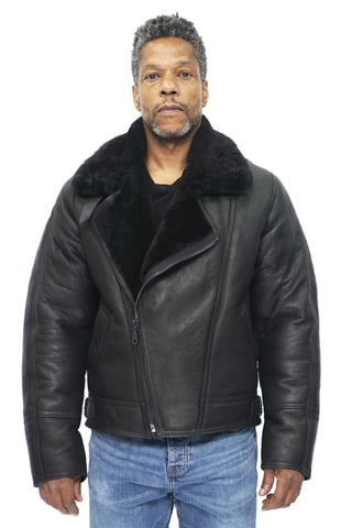Chaqueta bomber de piel de oveja de la Segunda Guerra Mundial para hombre - Tucson