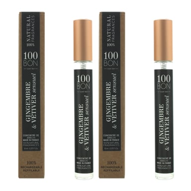 100 Bon Gingembre & Vetiver Sensual Concentre Refillable Eau de Parfum 10ml x 2