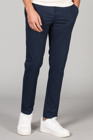 Navy Cotton Chino Trousers