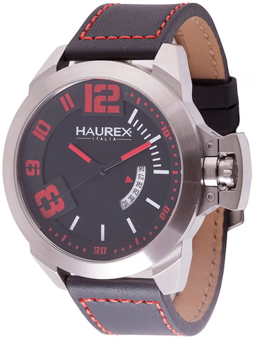 Haurex italy:reloj tormenta con esfera negra/roja