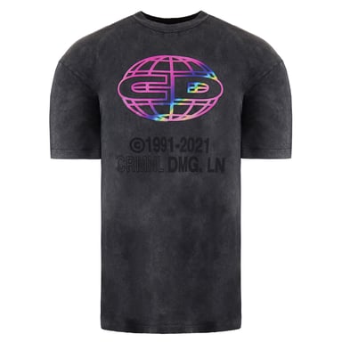 Camiseta negra para hombre de daño criminal