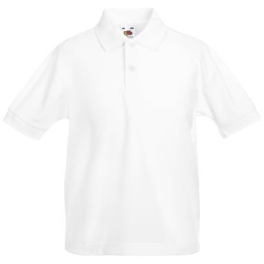 Fruit of the Loom Childrens/Kids Pique Short-Sleeved Polo Shirt (White)