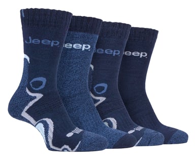 JEEP - 4 Pares de Calcetines de Lujo Anti Ampollas Acolchados para Hombre