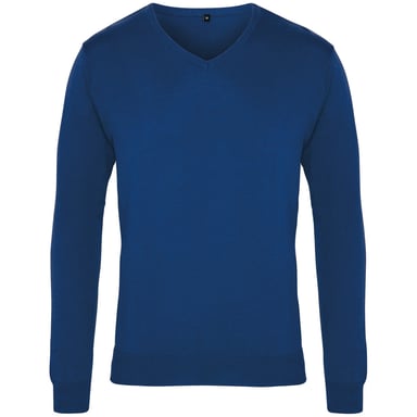 Premier Mens V-Neck Knitted Sweater (Royal)