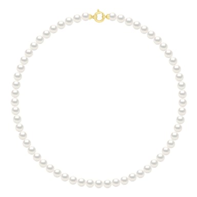 Necklace Row Princess of Real Cultured Freshwater Pearls Round 6-7 mm