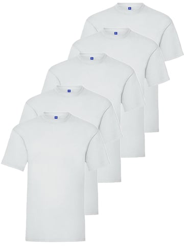 Kruze | Camisetas de Cuello Redondo para Hombre (paquete de 5) - Blanco