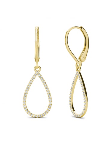 Pendientes de aro colgantes Laelia - Oro y cristal