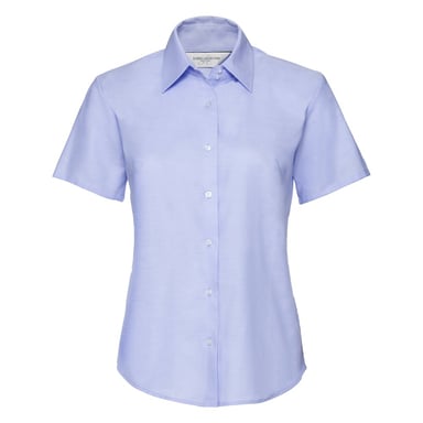 Russell Collection Womens/Ladies Oxford Short-Sleeved Shirt (Oxford Blue)