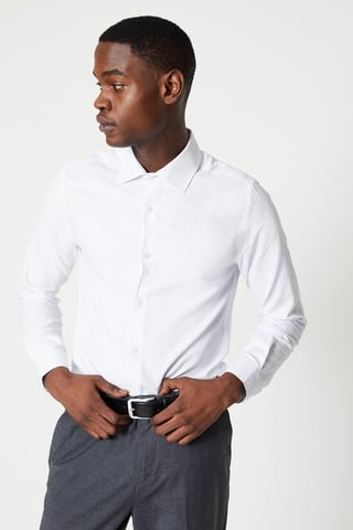Tailored Fit Herringbone Weave Shirt